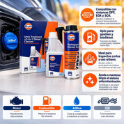 Gulf Pack Aditivos Diésel + AdBlue 250 ml + Limpiador Diésel 5 en 1 300 ml – Anticristalizante Urea, Limpia Inyectores, Turbo, DPF y EGR – Protege Sistema SCR